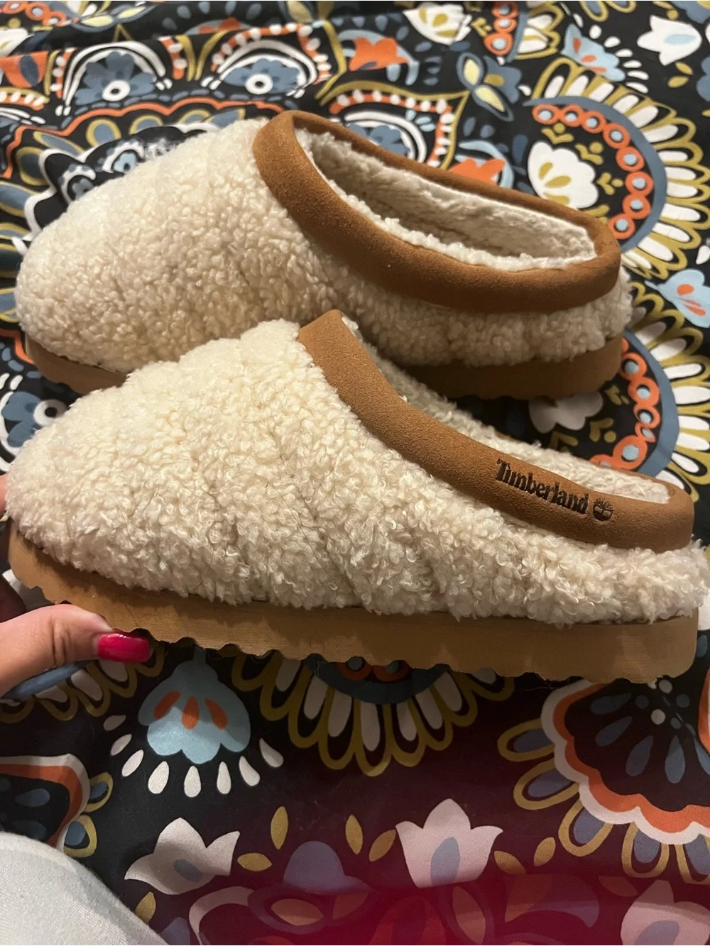 Timberland furry slip on